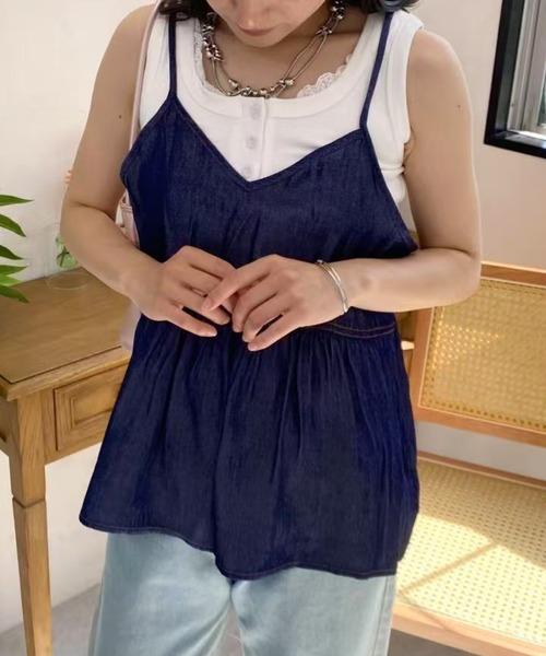 デニムキャミソール 楽天市場】WEB限定セール☆2690円→1990円 デニムキャミソールビスチェ