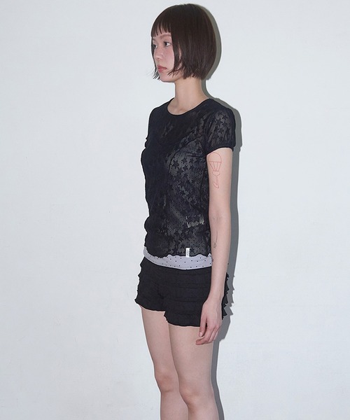 FANCY CLUB tシャツ CLUB/ファンシークラブ Wave Puff Lace Tee