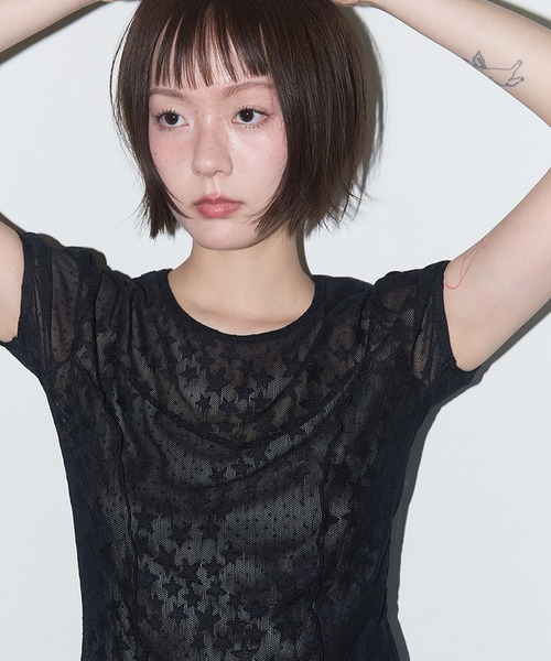 ■FANCY CLUB■ WAVE PUFF LACE TEE (2色) FANCY CLUB tシャツ CLUB/ファンシークラブ Wave Puff Lace Tee