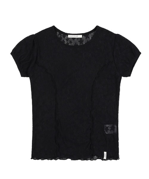 tシャツ 「FANCY CLUB」Wave Puff Lace Tee レディース FANCY CLUB tシャツ CLUB/ファンシークラブ Wave Puff Lace Tee