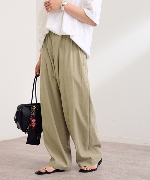 パンツ framework FRAMeWORK スラックス パンツ ギャザーパンツ レディース