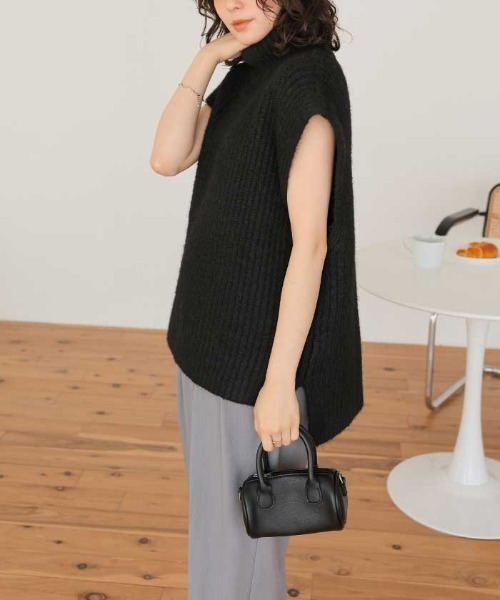 titivate（ティティベイト） ベスト ジレ ハイネックルーズニット