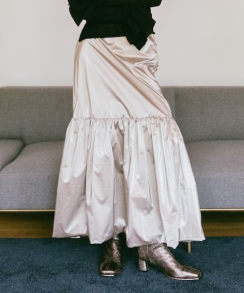 定価16500円！MARTEで購入　saharaメタリックスカート sahara（サハラ） スカート Metallic Tiered Slirt/メタリック