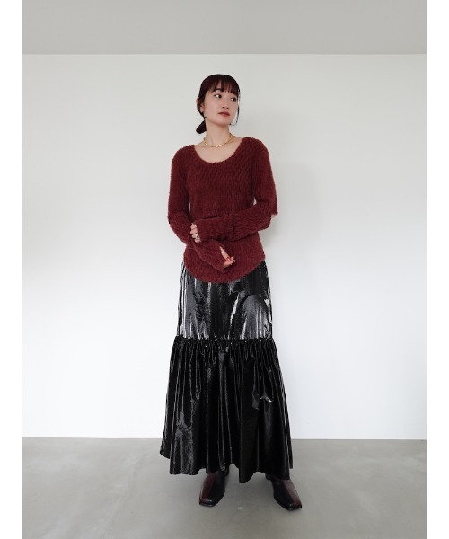 saharaメタリックティアードスカート新品 sahara（サハラ） スカート Metallic Tiered Slirt/メタリック
