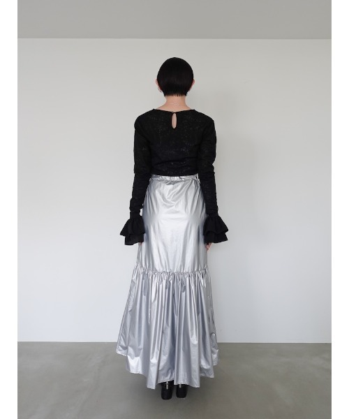 saharaメタリックティアードスカート新品 sahara（サハラ） スカート Metallic Tiered Slirt/メタリック