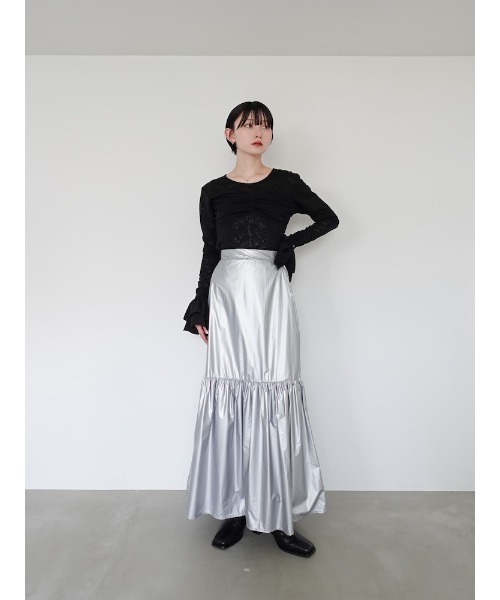 saharaメタリックティアードスカート新品 sahara（サハラ） スカート Metallic Tiered Slirt/メタリック