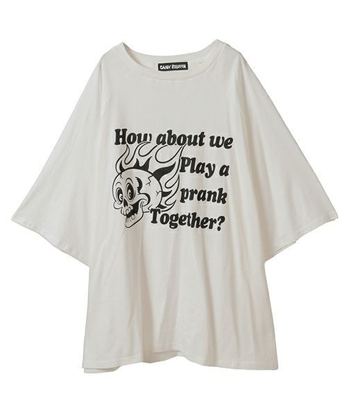 tシャツ FIRE SKULL OVER SIZE RAGLAN トップス レディース メンズ