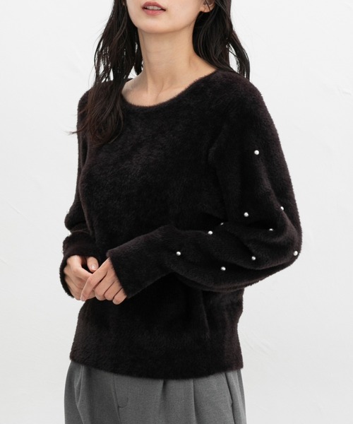 「Honeys」 「GLACIER」長袖ニット L ブラック レディース_画像6