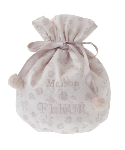 Maison de FLEUR（メゾンドフルール） ポーチ リボンレオパード巾着
