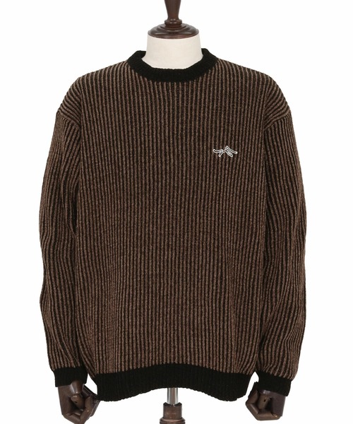 epa ストライプ オーバーサイズニット セーター ニット mn3146-ストライプ畦編みニットPO-サイセンタク プル