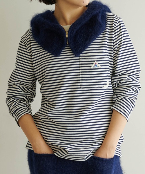 「GEVACO」 長袖カットソー MEDIUM ネイビー レディース_画像5
