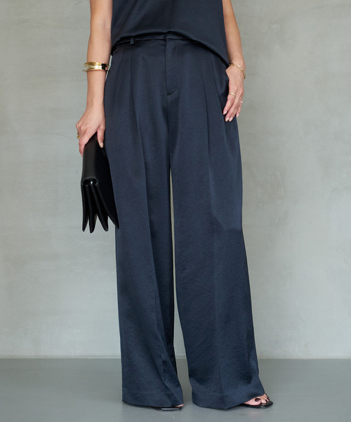 ボトムス satosata11500 Deuxieme Classe スラックス パンツ Minimal Satin レディース