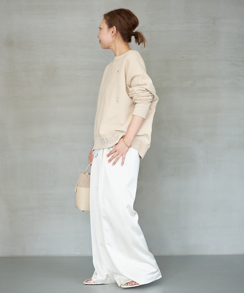 Deuxieme Classe スラックス パンツ Minimal Satin レディース