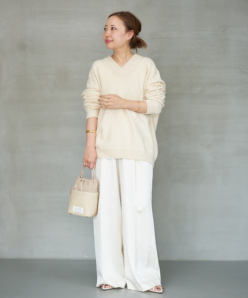 Deuxieme Classe スラックス パンツ Minimal Satin レディース