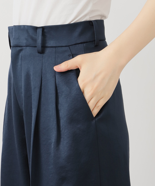 Deuxieme Classe スラックス パンツ Minimal Satin レディース