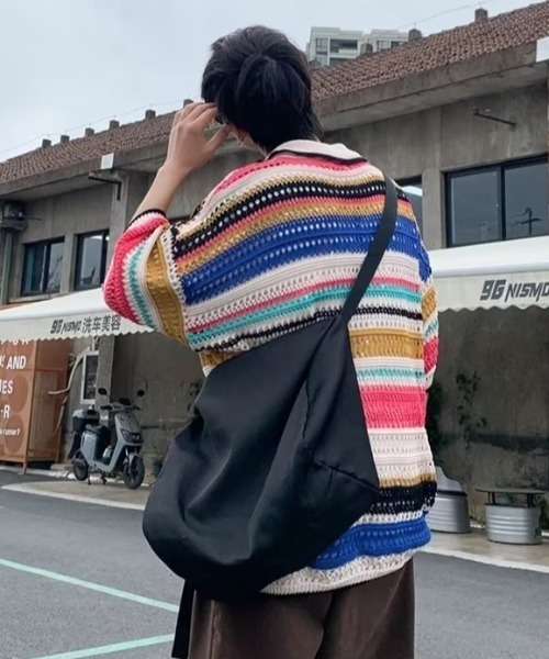 「MGV」 半袖ニット LARGE ブラック メンズ