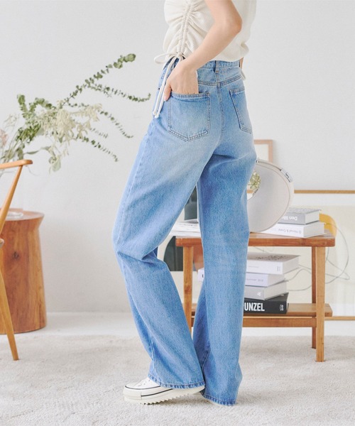「KOBE LETTUCE」 加工デニムパンツ L ブルー レディース