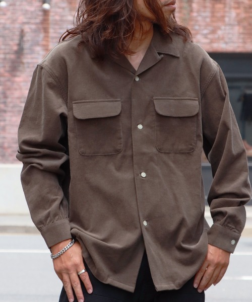 4D698-83 特大 FIVE BROTHER ファイブブラザー 長袖 シャツ FIVEBROTHER（ファイブブラザー） シャツ CORDUROY ONE-OP SHIRTS