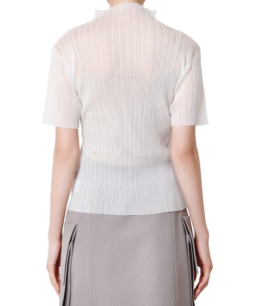 LE CIEL BLEU（ルシェルブルー） 半袖ニット 36 オフホワイト