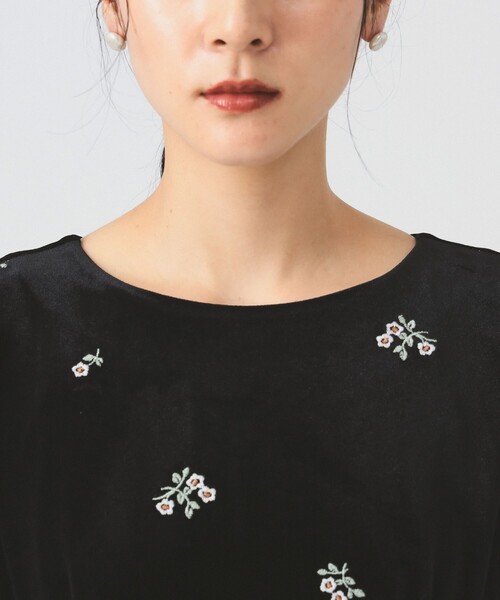 Ray BEAMS（レイ ビームス） ワンピース ベロア 刺繍 ワンピース