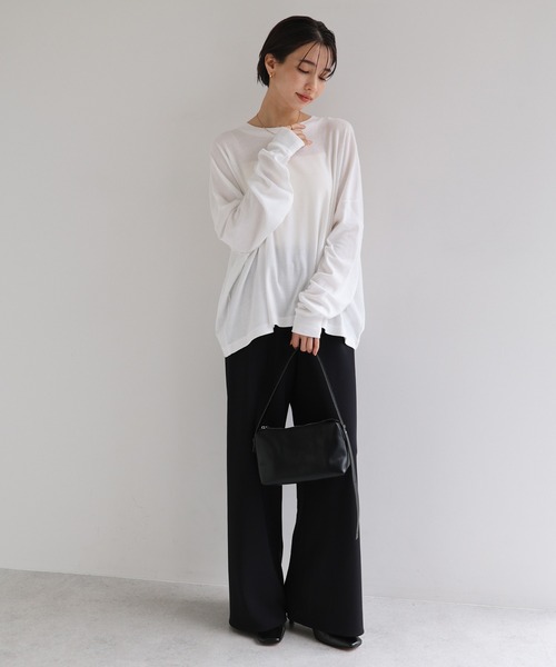 evernavy tシャツ ソフトフライス長袖Tシャツ 「ミドル丈/ロング丈