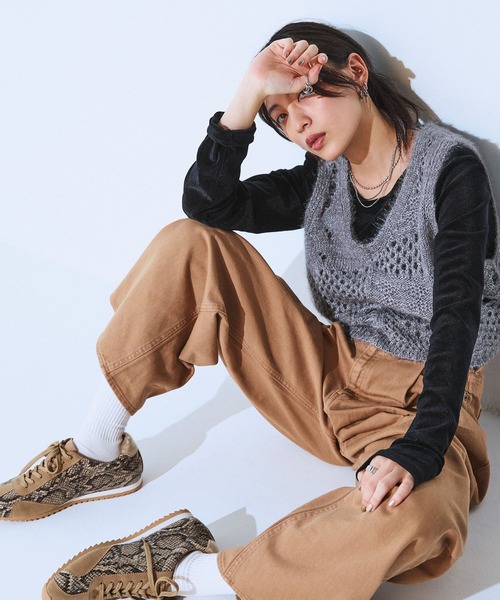 JEANASIS（ジーナシス） アンサンブル パッチワークニットビスチェ2P