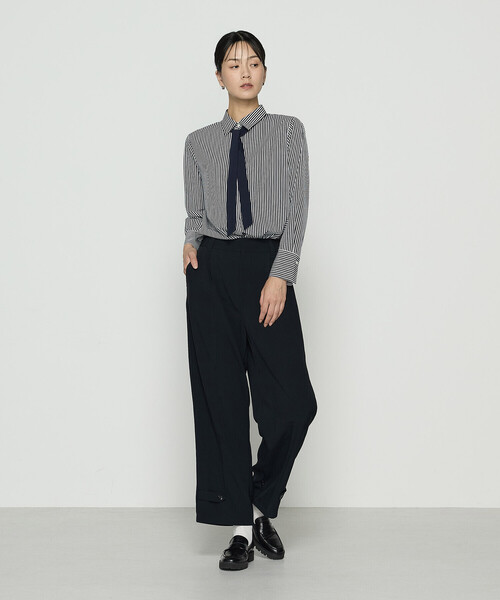 ワイドパンツ パンツ トリアセビンテージツイル パンツ レディースの画像