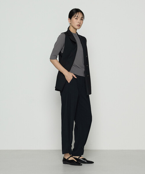 ワイドパンツ パンツ トリアセビンテージツイル パンツ レディースの画像