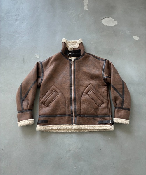 SHAGGIE（シャギー） ムートンコート ボアコート スタンドカラーボア