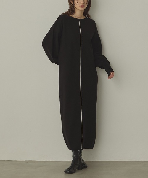 hunch（ハンチ） ワンピース 「静電気防止」やわもちヤーン ぽわん袖