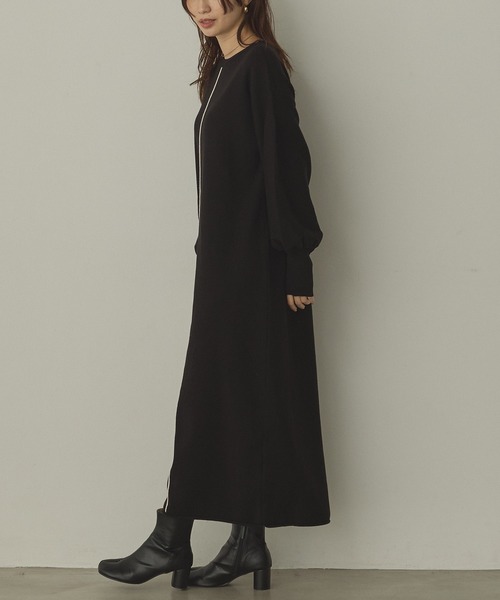 hunch（ハンチ） ワンピース 「静電気防止」やわもちヤーン ぽわん袖