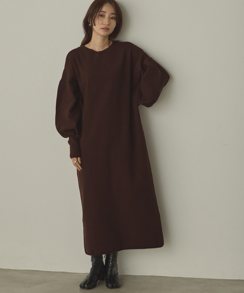 hunch（ハンチ） ワンピース 「静電気防止」やわもちヤーン ぽわん袖