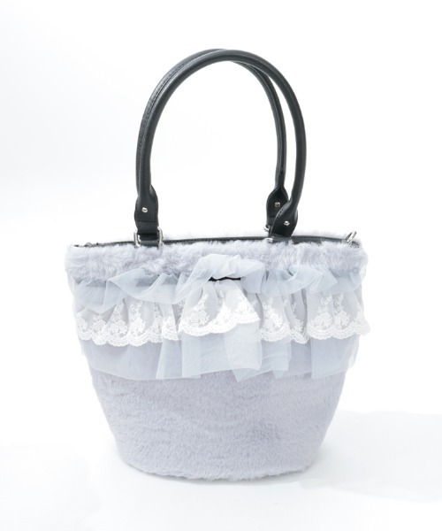 axes femme（アクシーズ ファム） トートバッグ かご型フリルファー 