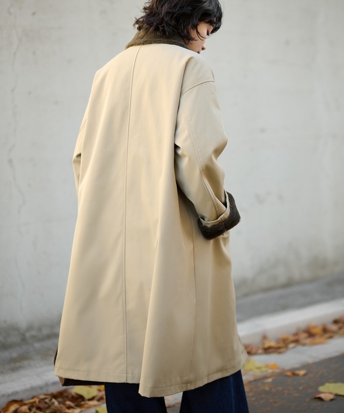 ステンカラーコート コート 2way collar fur reversible coat /2way
