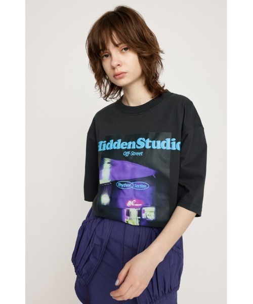 「SLY」 半袖Tシャツ FREE ライトブラック レディース_画像4