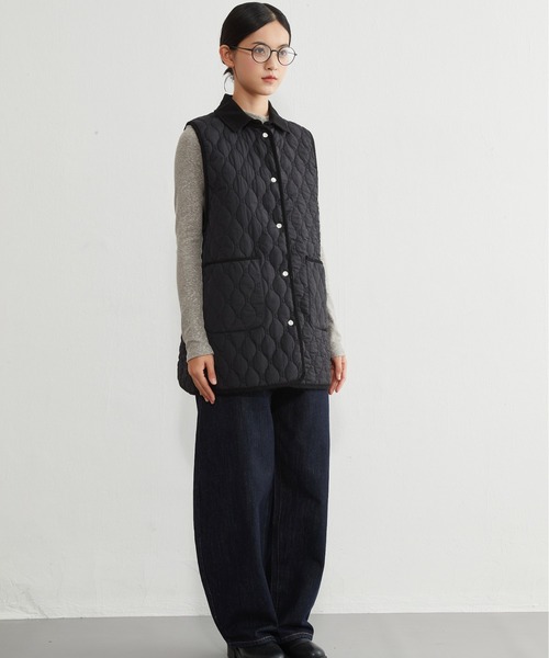 On One's Own ベスト ジレ 両面キルティング・衿付き中綿ロングベスト
