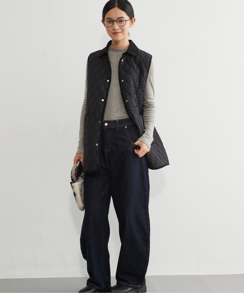 On One's Own ベスト ジレ 両面キルティング・衿付き中綿ロングベスト