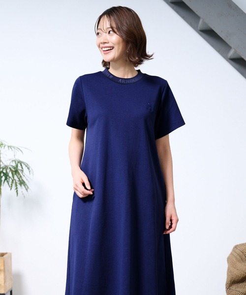 「Arnold Palmer」 半袖ワンピース L ネイビー レディース_画像4