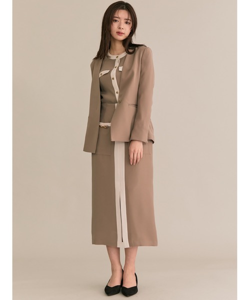 「TONAL」 ロングスカート 36 ベージュ レディース_画像3