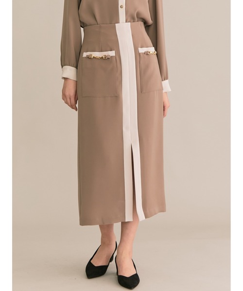 「TONAL」 ロングスカート 36 ベージュ レディース_画像4