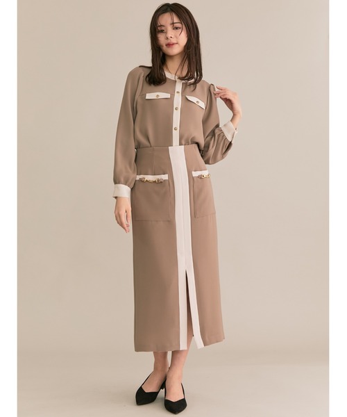 「TONAL」 ロングスカート 36 ベージュ レディース_画像5