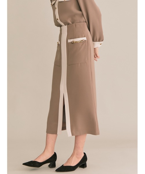 「TONAL」 ロングスカート 36 ベージュ レディース_画像6