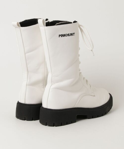 「PINKHUNT」 「KIDS」ショートブーツ M size ホワイト キッズ_画像2