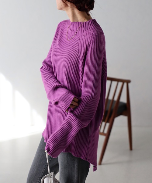 「&HALF」 「noa-ge」長袖ニット FREE オフホワイト レディース_画像2