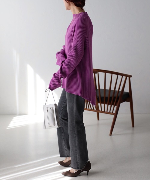 「&HALF」 「noa-ge」長袖ニット FREE オフホワイト レディース_画像4