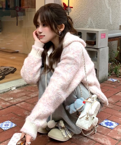 DIAVEL ニット セーター 「冬新作」ふわふわポンポン付きニット