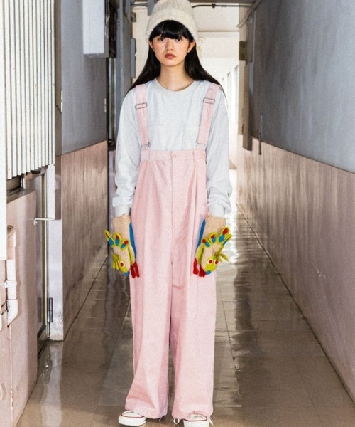 niko and…（ニコアンド） オーバーオール MEDIUM ピンク レディース