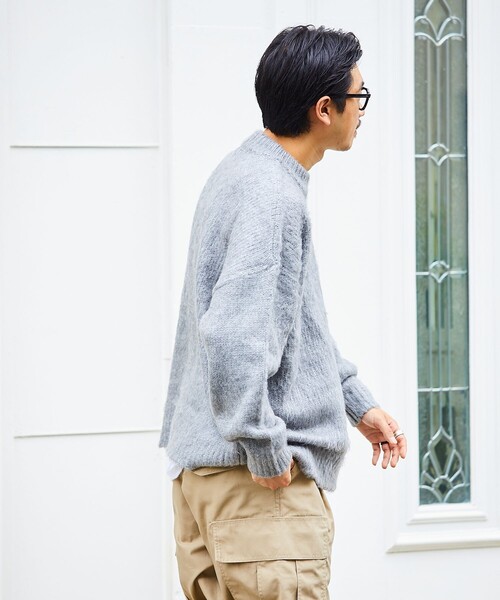 「FREAK'S STORE」 長袖ニット SMALL オリーブ メンズ_画像9