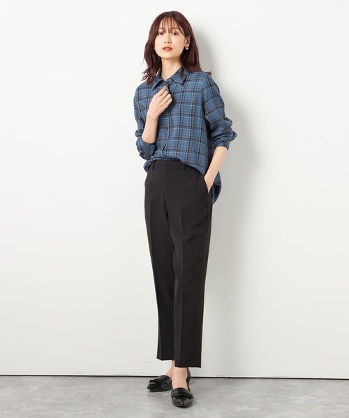 「A/C DESIGN BY ALPHA CUBIC」 長袖シャツ 13号 ブルー レディース_画像9