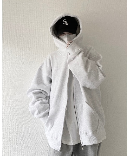 「YACA」 ジップアップパーカー FREE グレー レディース_画像2